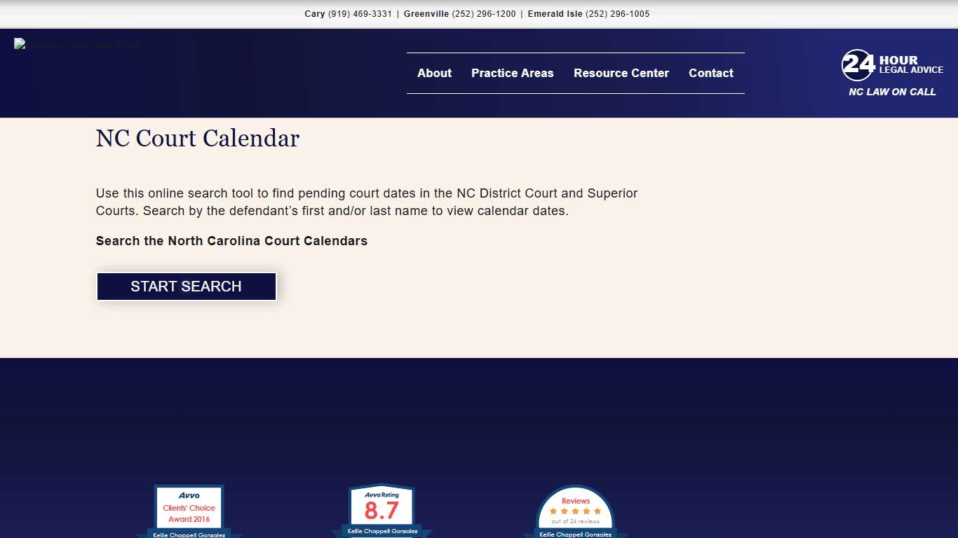 NC Court Calendar - Capital to Coast NC Law Group